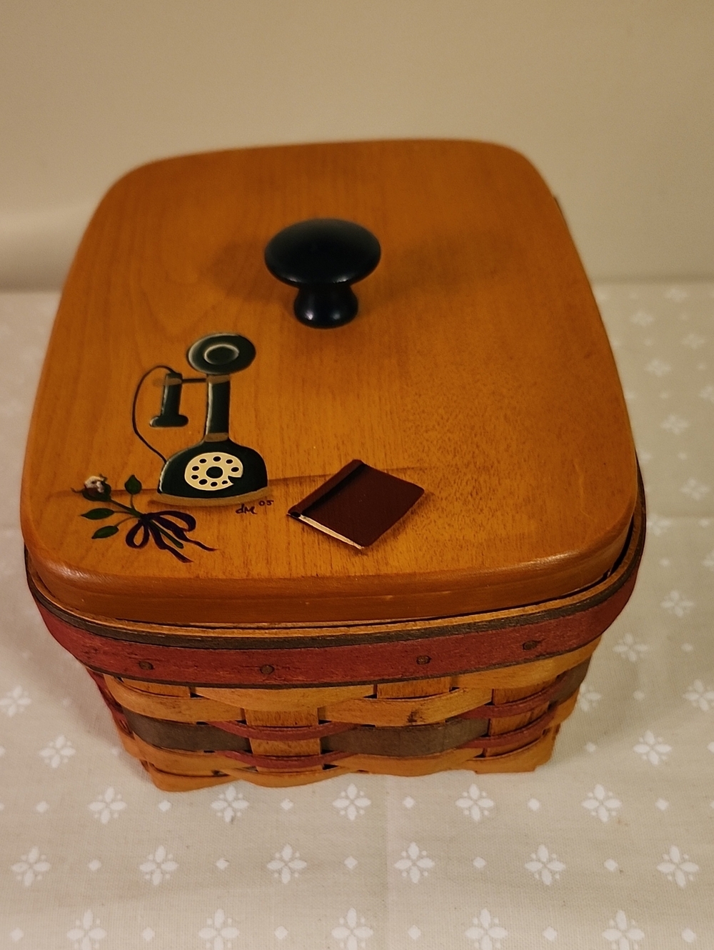 Longaberger Father's Day Address Basket With Painted Lid - Picture 9 of 9